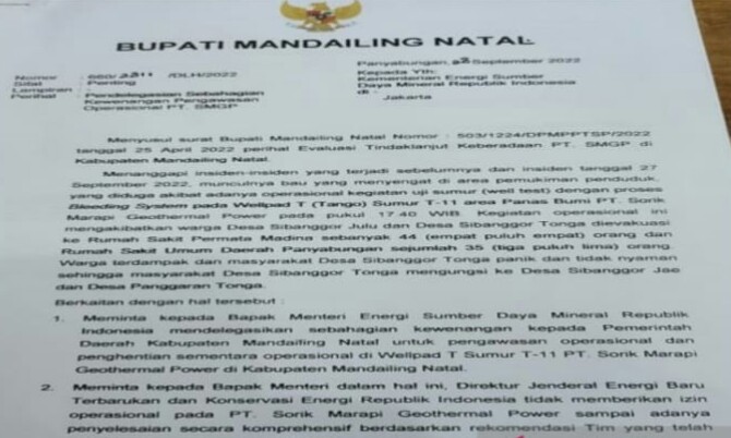 Surat Bupati Madina